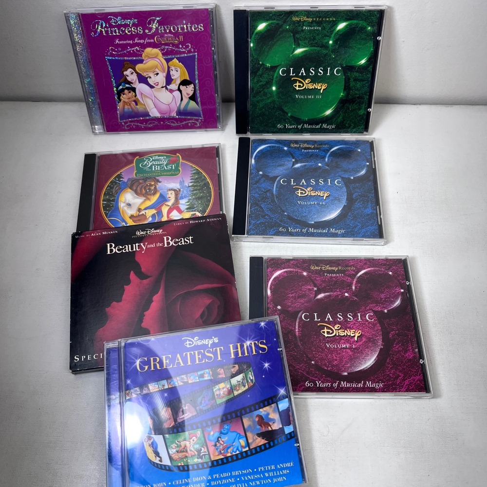 Disney Princess Classic Disney Vol 1 3‎ 4 Greatest Hits Beauty Beast CDs Lot